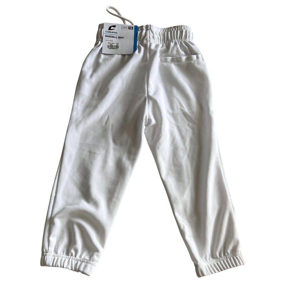 Champro Baseball Pants Youth XS‎ White Elastic Waist Athletic Sports Uniform New
